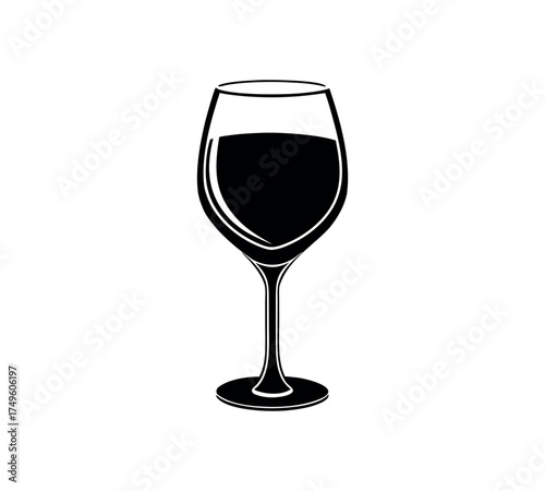 Wine glass vector illustration representing elegant beverage design perfect for restaurant branding bar menu fine dining events drink packaging and celebration promotional materials