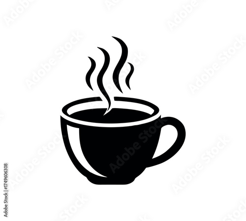 Hot coffee cup vector illustration with rising steam perfect for café branding beverage shop packaging breakfast restaurant promotion design and cozy drink marketing materials