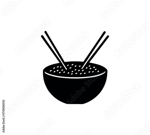 Noodle bowl vector illustration with chopsticks showing Asian cuisine ramen concept perfect for restaurant branding menu design packaging and culinary promotional artwork