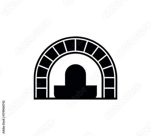 Brick oven vector illustration representing traditional baking cooking method perfect for restaurant branding bread pizza bakery logo design culinary packaging and authentic food advertising