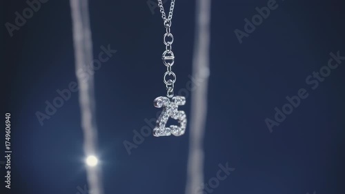 Elegant Diamond 25th Anniversary Necklace Close-Up.