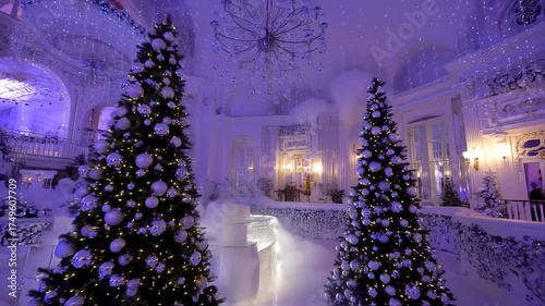 Elegant Winter Wonderland Christmas Celebration Hall.