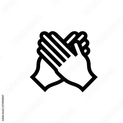 Vector icon of hands clapping expressing praise motivation and successful achievement