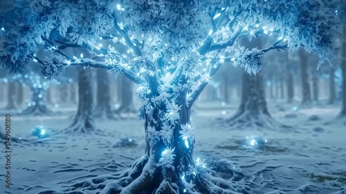 Enchanted Forest - A Mystical Realm of Glowing Trees and Serene Beauty.