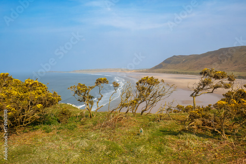Photos Looking down on Rhossili bay Beach on The Gower Peninsula, Wales