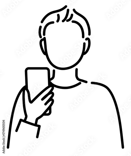 スマホで動画視聴やネット閲覧する男性