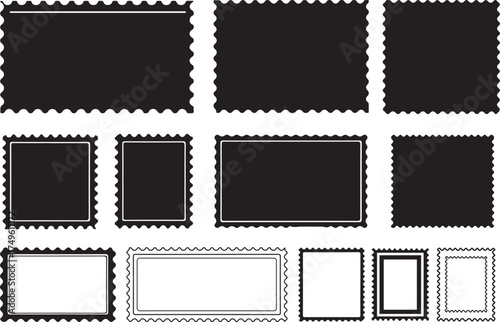 Set of stamps silhouette