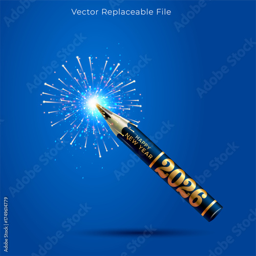 Happy new year 2026 annual cover creative concept Vector illustration.
