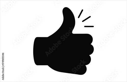 Hand with thumb up or down icon, a social media like or dislike symbol for success or failure communication