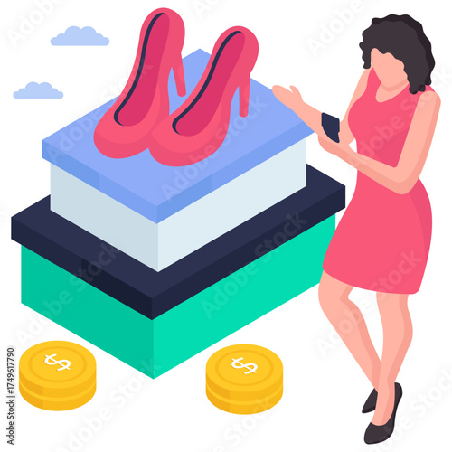 Perfect design illustration of buy heels