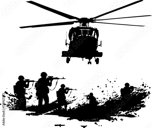 military helicopter silhouettes