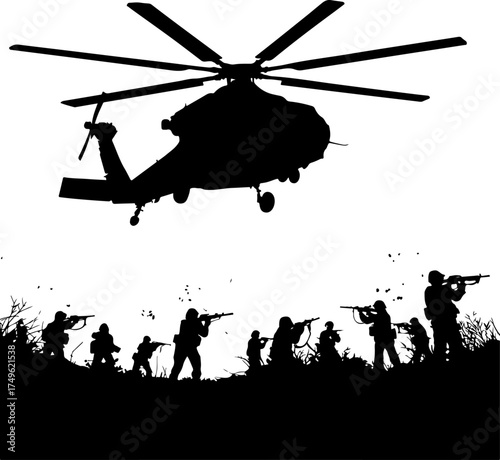 military helicopter silhouettes