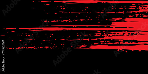 red black brush Car sticker wrap pattern banner abstract sporty lines black orange color combination grunge brush pattern design, Eps 10.