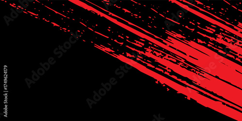red black brush Car sticker wrap pattern banner abstract sporty lines black orange color combination grunge brush pattern design, Eps 10.