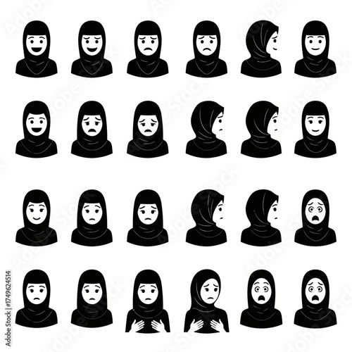Diverse Expressions - A Collection of Women in Hijabs.