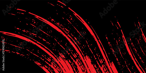 red black brush Car sticker wrap pattern banner abstract sporty lines black orange color combination grunge brush pattern design, Eps 10, Modern.