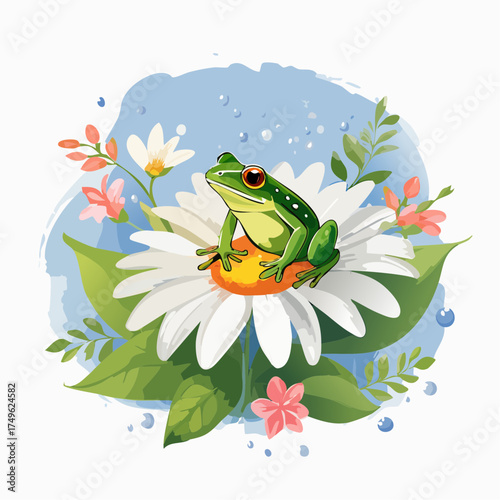 Froschbaby auf der Blumenwiese