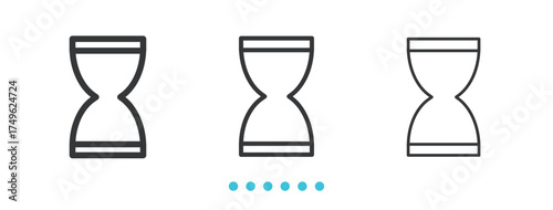 Classic Hourglass and Sand Icon. Thin line icon vector
