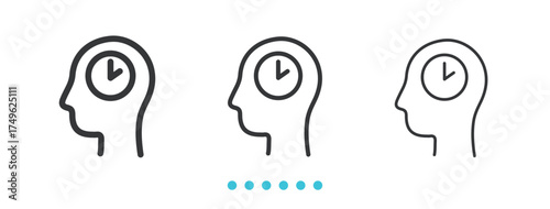 O'clock Icon. Thin line icon vector