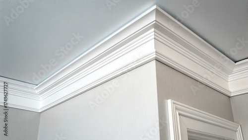 Elegant White Crown Molding Corner Detail
