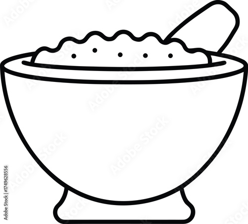 bath salt bowl outline for spa.