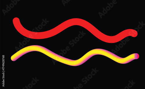 Vector art of two colorful wavy lines on a create a simple and eyecatching abstract design for various creative projects