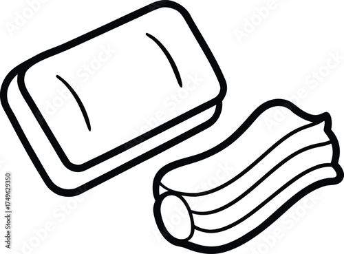 clean body soap and towel outline.