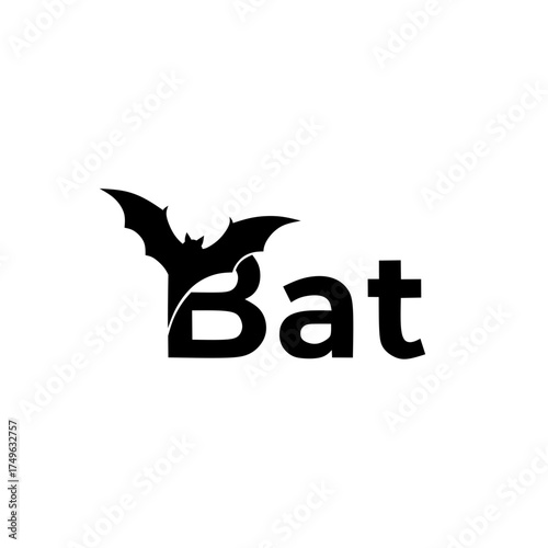 Modern Bat Logo - Creative Letter B With Bat Wings Silhoutte Logo Vector 