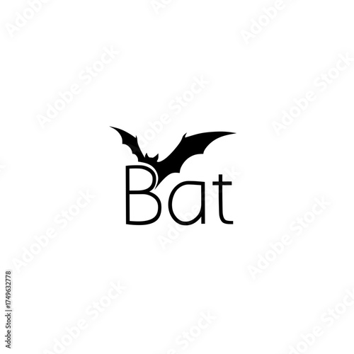Elegant Bat Logo - Creative Letter B With Flying Bat Wing