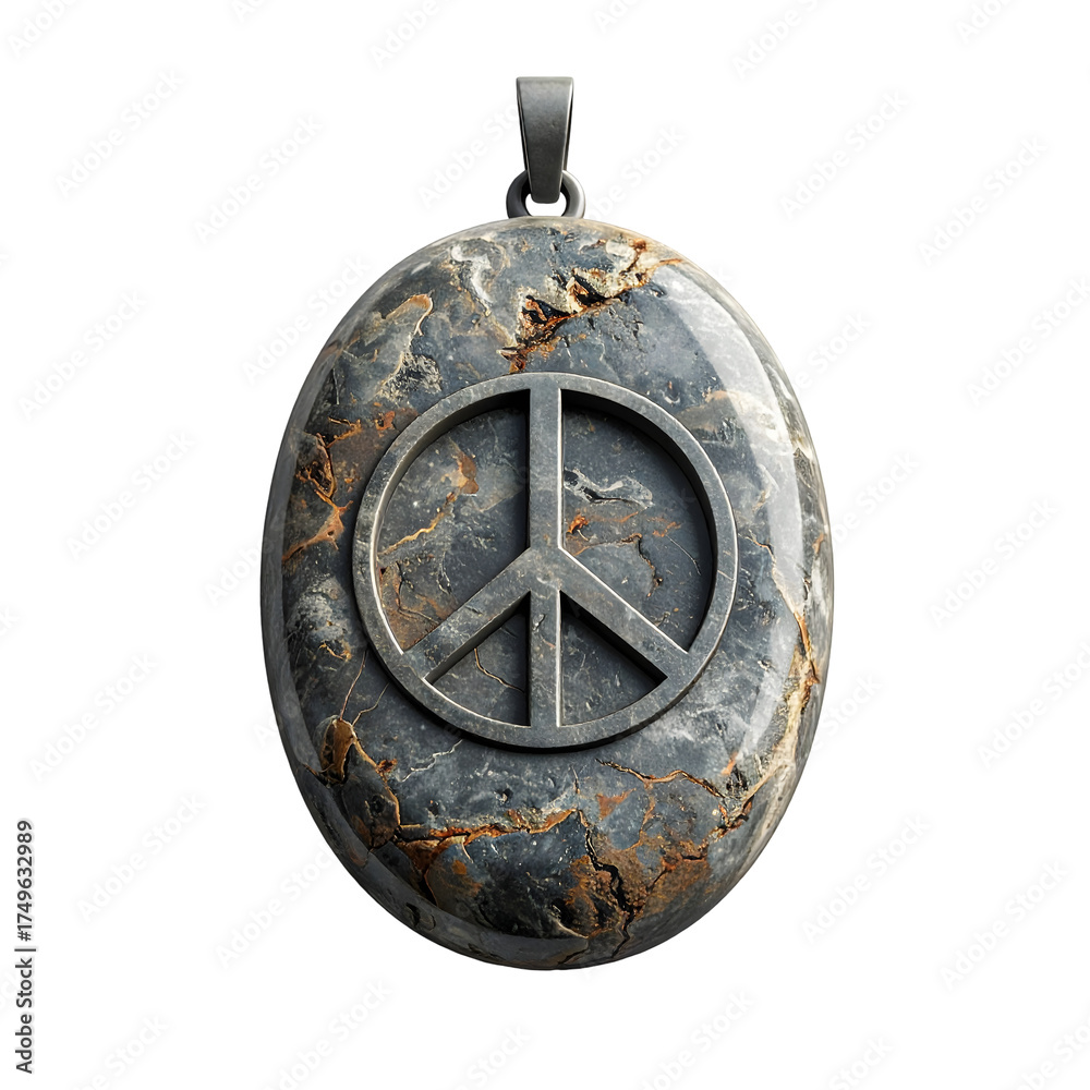 Fototapeta premium Peace Symbol Stone Pendant - Hope and Harmony