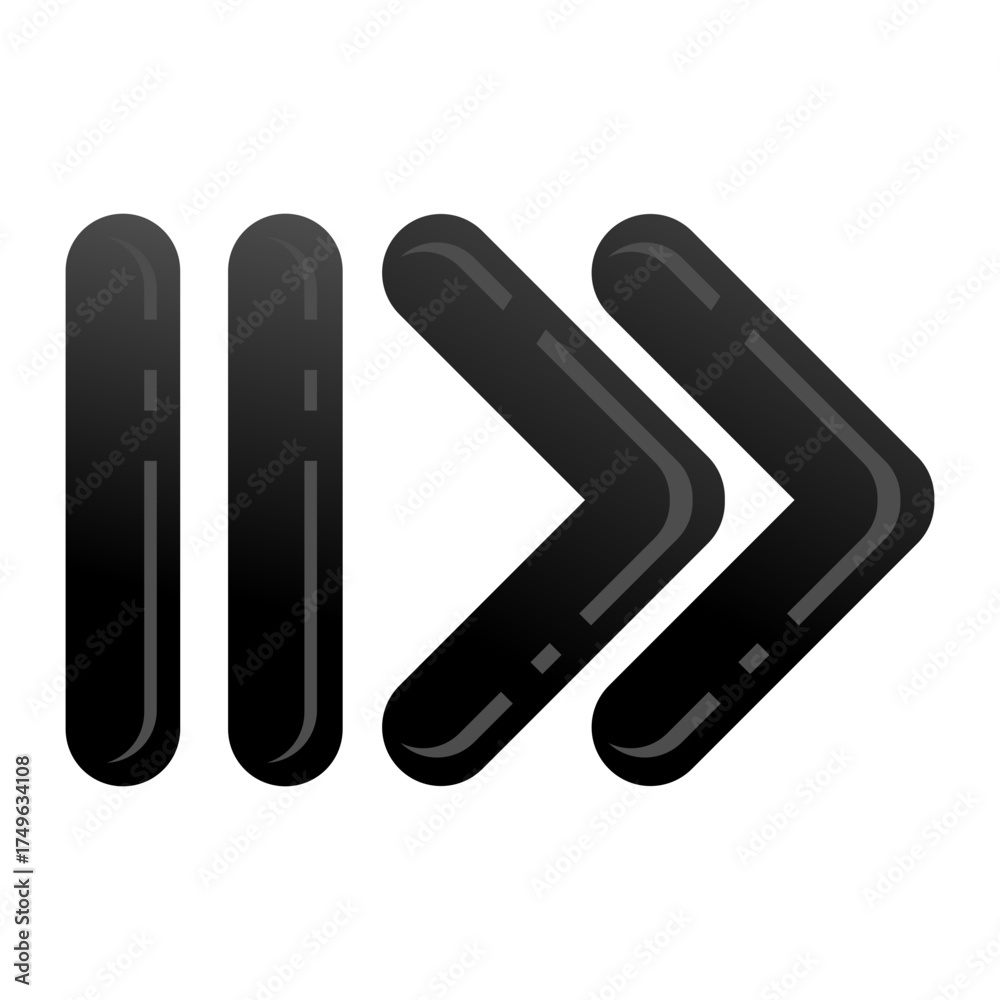 Fototapeta premium black glossy right arrow icon vector