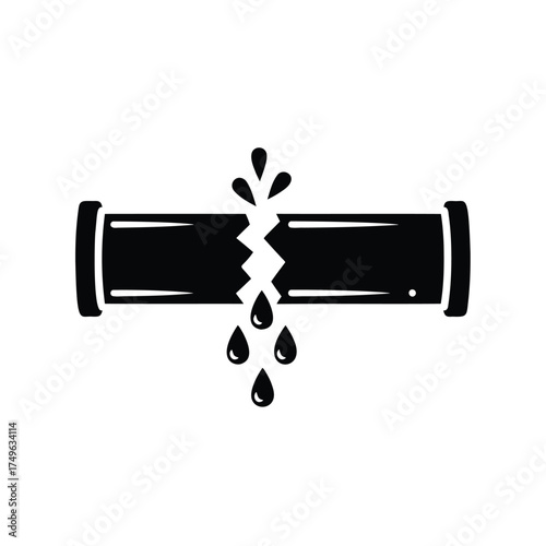 Broken pipe with dripping water leak