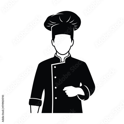 Chef wearing toque and uniform cook