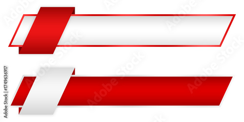 set of red white modern lower third rectangle with line element png file transparent background	