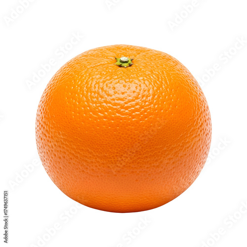3d icon of single ripe orange fruit isolated on transparent background