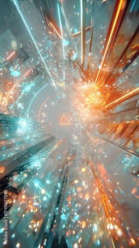 Vibrant abstract digital art depicting dynamic light effects.