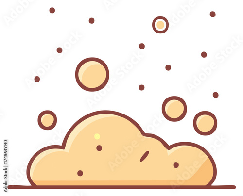 Cartoon foam with rising bubbles simple flat design vector illustration
