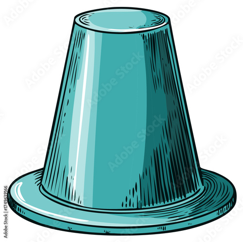 Aqua Blue Party Hat Vector Illustration for Celebration or Fun