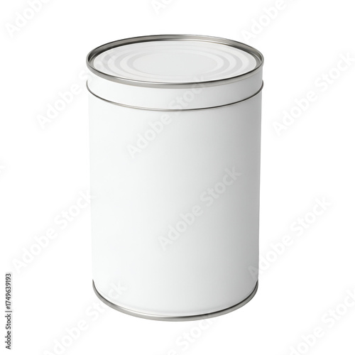 3d icon of a plain white tin can isolated on transparent background