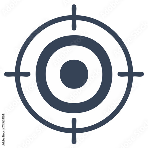 Target icon with crosshairs for aiming and goal achievement concept