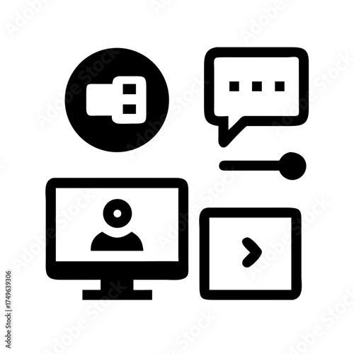 Online video conference with media controls