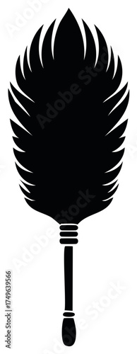 Black Feather Duster Silhouette, Cleaning Object