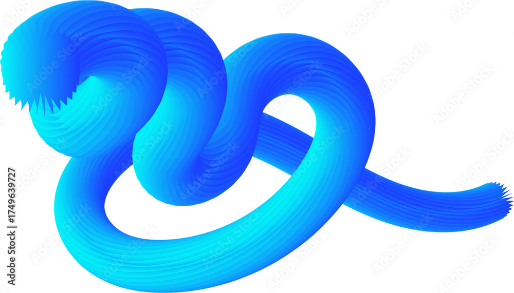 Obraz premium 3D Gradient Abstract Lines. colorful 3D gradient abstract lines in smooth, fluid shapes. Perfect for modern design, digital backgrounds, posters, web design, and creative visual compositions.