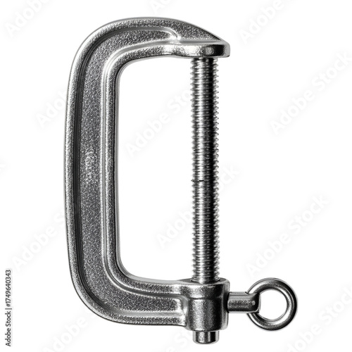3d icon of a metal cclamp isolated on transparent background