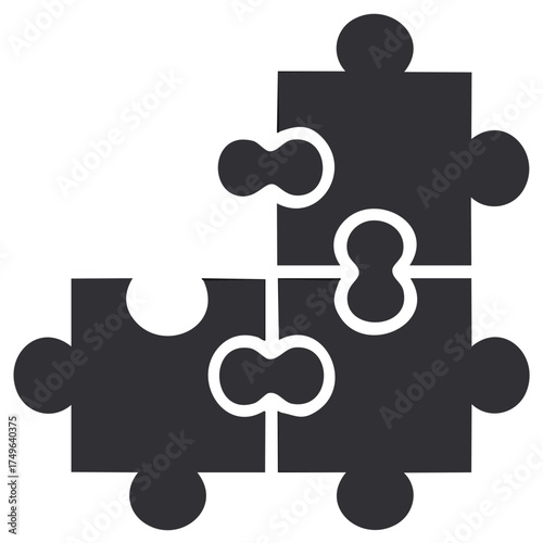 Puzzle pieces, business concept of solving and connecting, on a white background
