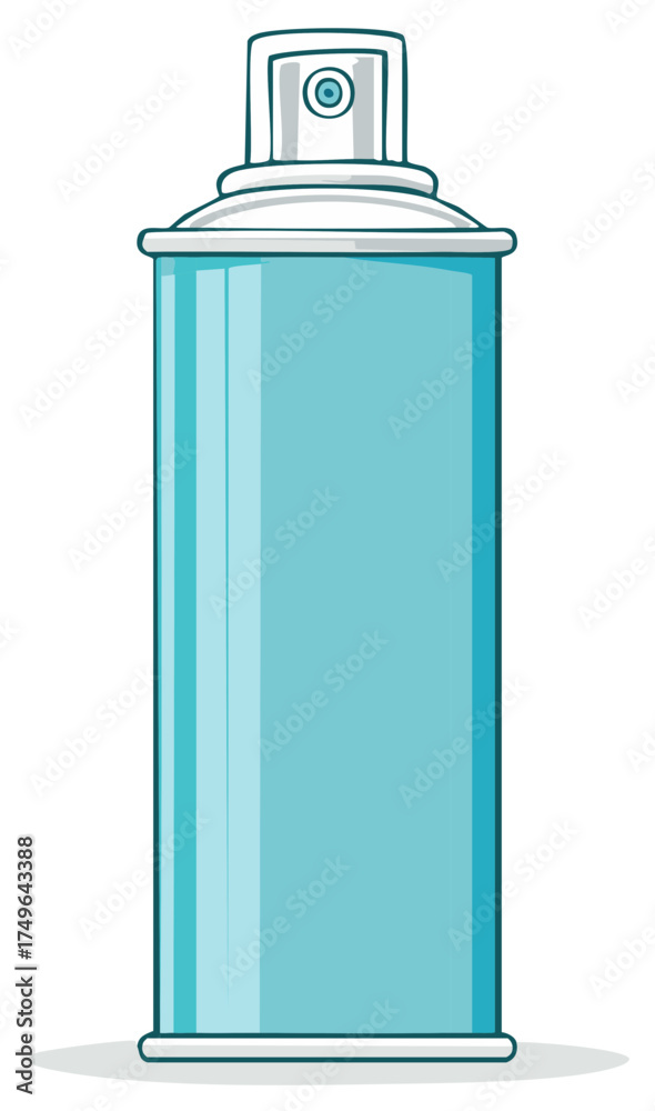 Fototapeta premium Turquoise Aerosol Spray Can Still Life Illustration Package Design Concept