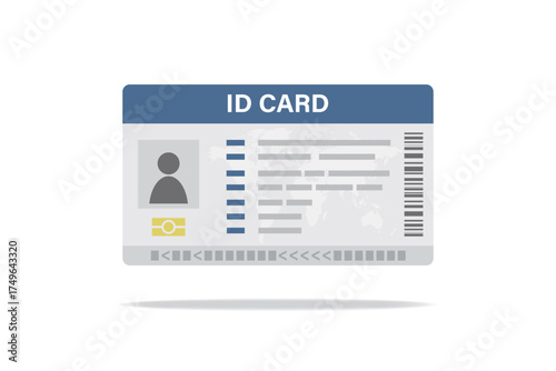 ID card. Plastic password, identification card. Personal business card isolated on white background