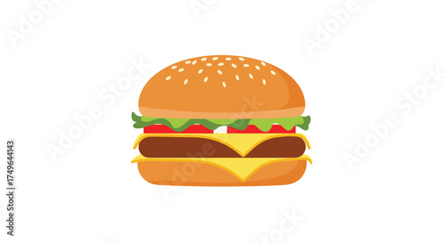 A delicious double cheeseburger with lettuce and tomato.