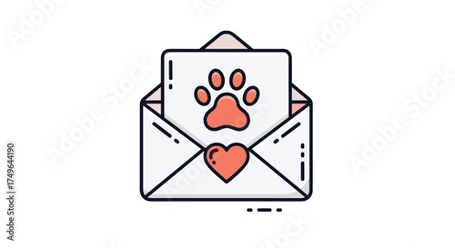 Send a heartfelt message with a loving animal paw print invitation.
