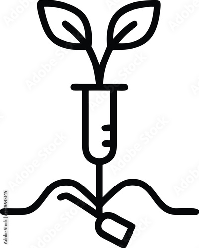 Explore plant science growth in test tube icon vector illustration eps silhouette